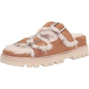 Dolce Vita NWOB Brown Suede Faux Fur Lined Neelo Lug Footbed Sandals  Size 9